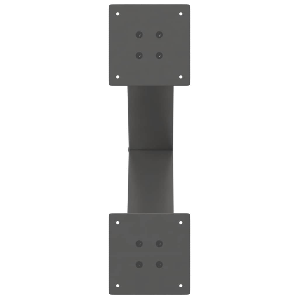 Kavos staliuko kojelės, 2 vnt., antracito spalvos, 50x(42-43) cm, plienas