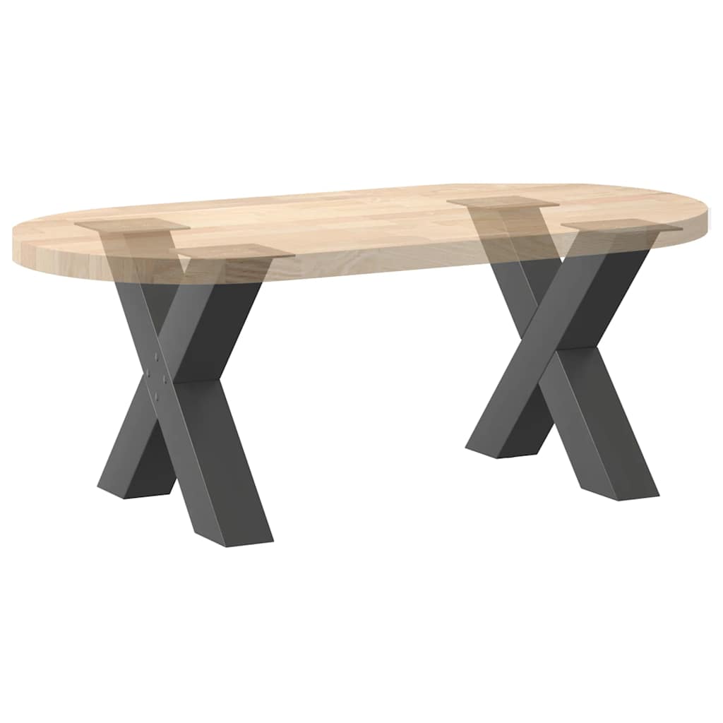 Kavos staliuko kojelės, 2 vnt., antracito spalvos, 50x(42-43) cm, plienas