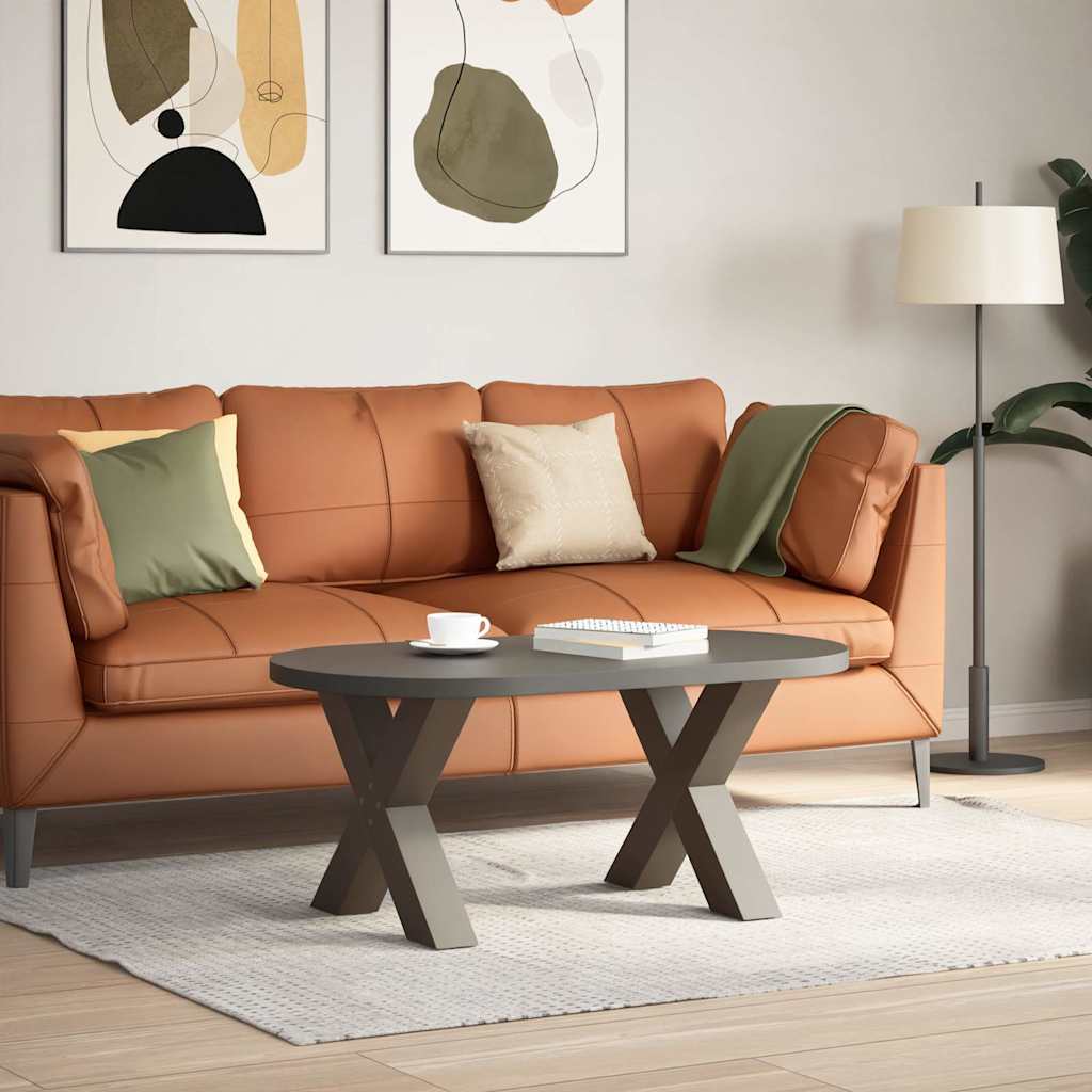 Kavos staliuko kojelės, X formos, 2 vnt., natūralus plienas, 60x(42-43) cm, plienas