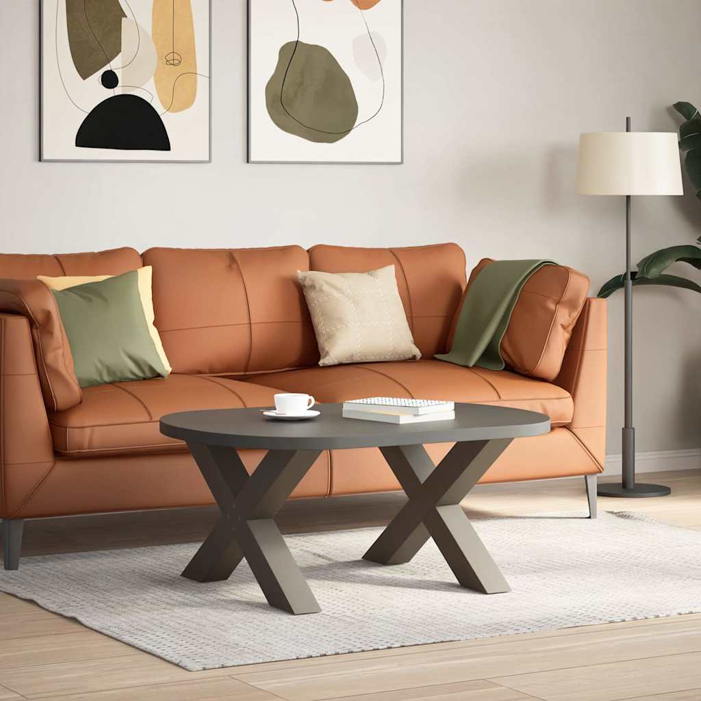 Kavos staliuko kojelės, X formos, 2 vnt., natūralus plienas, 70x(42-43) cm, plienas