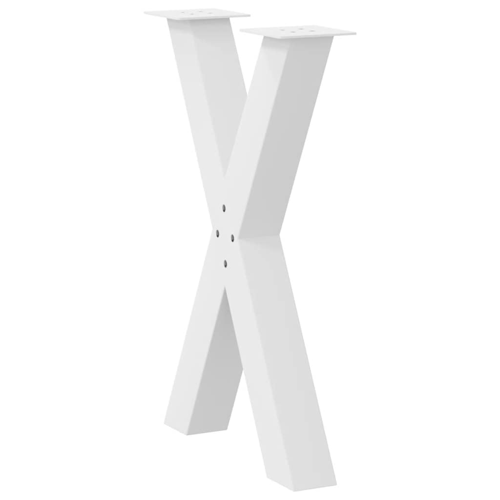 Valgomojo stalo kojos, X formos, 2 vnt., baltos, 50x(72-73) cm, plienas