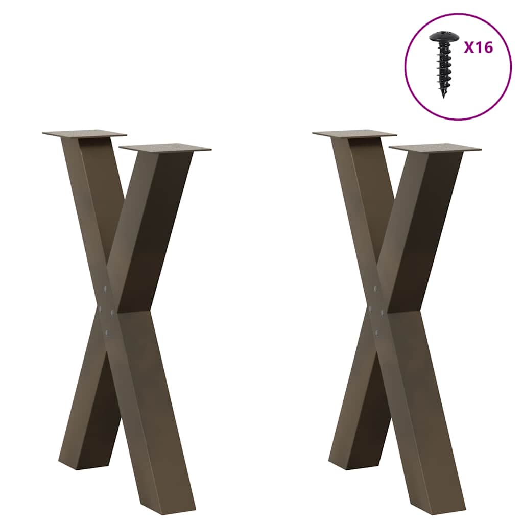 Valgomojo stalo kojelės, X formos, 2 vnt., 60x(72-73)cm plienas