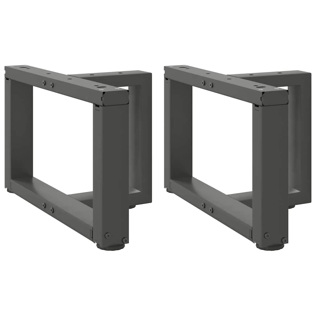 Coffee table legs, T-shaped, 2 pcs., anthracite, 50x25x(30-31) cm, steel