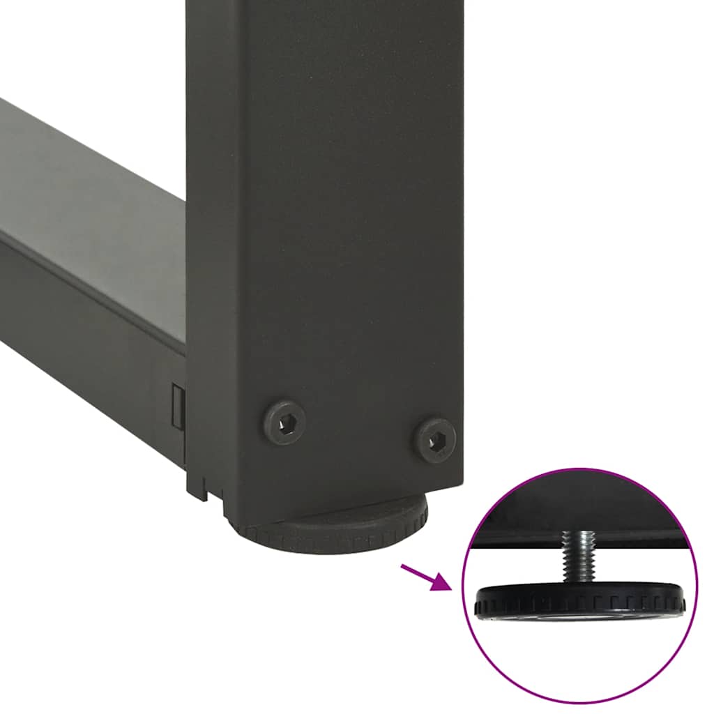 Coffee table legs, T-shaped, 2 pcs., anthracite, 50x25x(30-31) cm, steel
