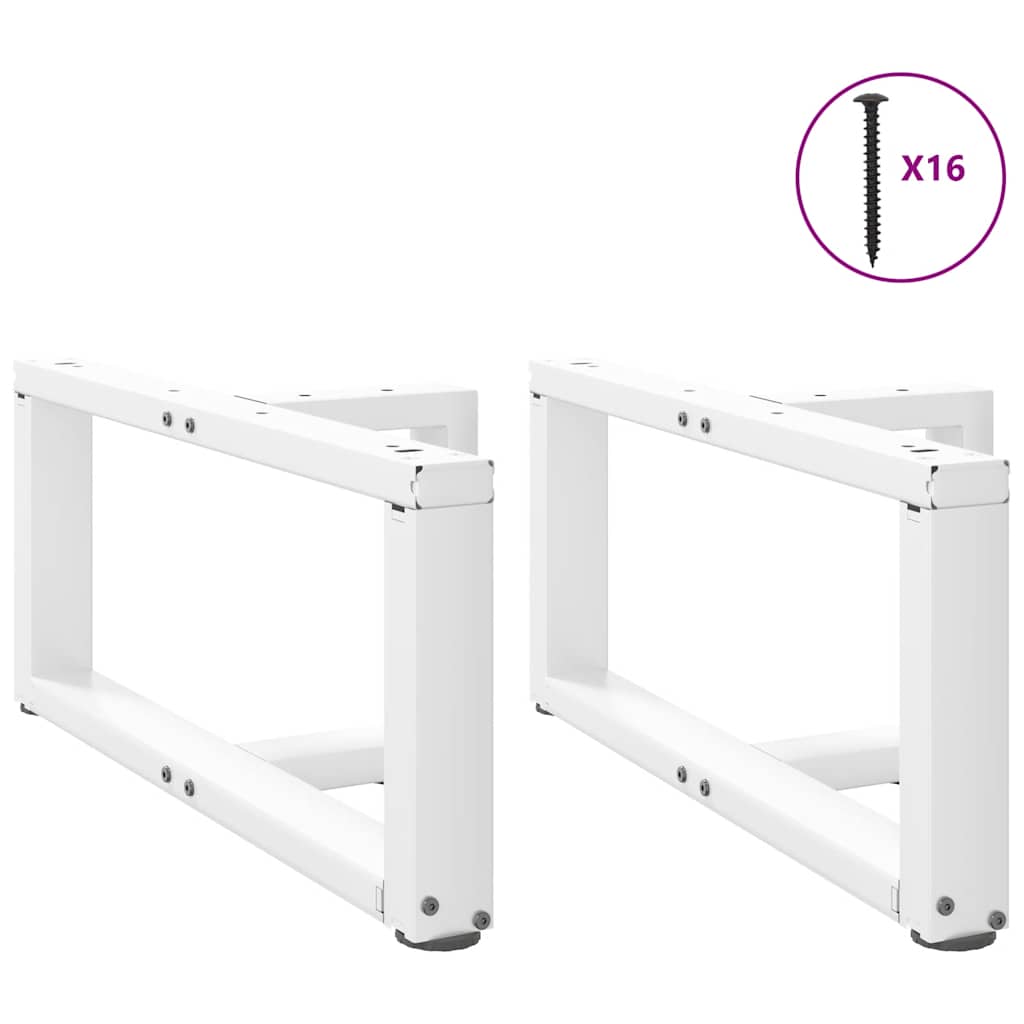 Kavos staliuko kojelės, 2 vnt., baltos, 60x25x(30-31) cm, plienas