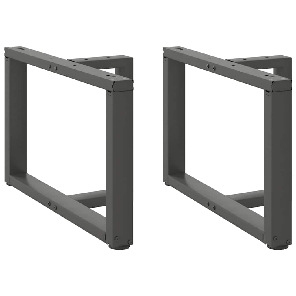 Kavos staliuko kojelės, 2 vnt., antracito spalvos, 70x25x(42-43) cm, plienas