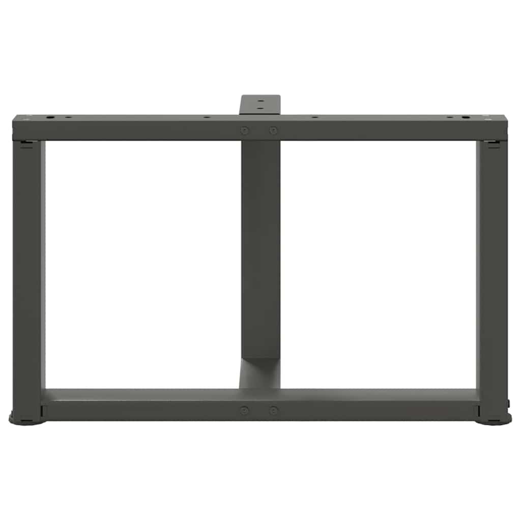 Kavos staliuko kojelės, 2 vnt., antracito spalvos, 70x25x(42-43) cm, plienas