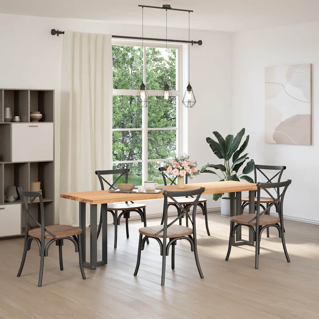 Console table legs, T-shaped, 2 pcs, anthracite, 38x25x(72-73) cm, steel