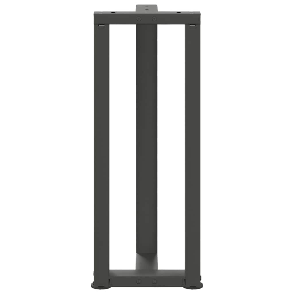 Konsoles galda kājas, T veida, 2 gab., antracīta krāsā, 38x25x(72-73) cm, tērauds