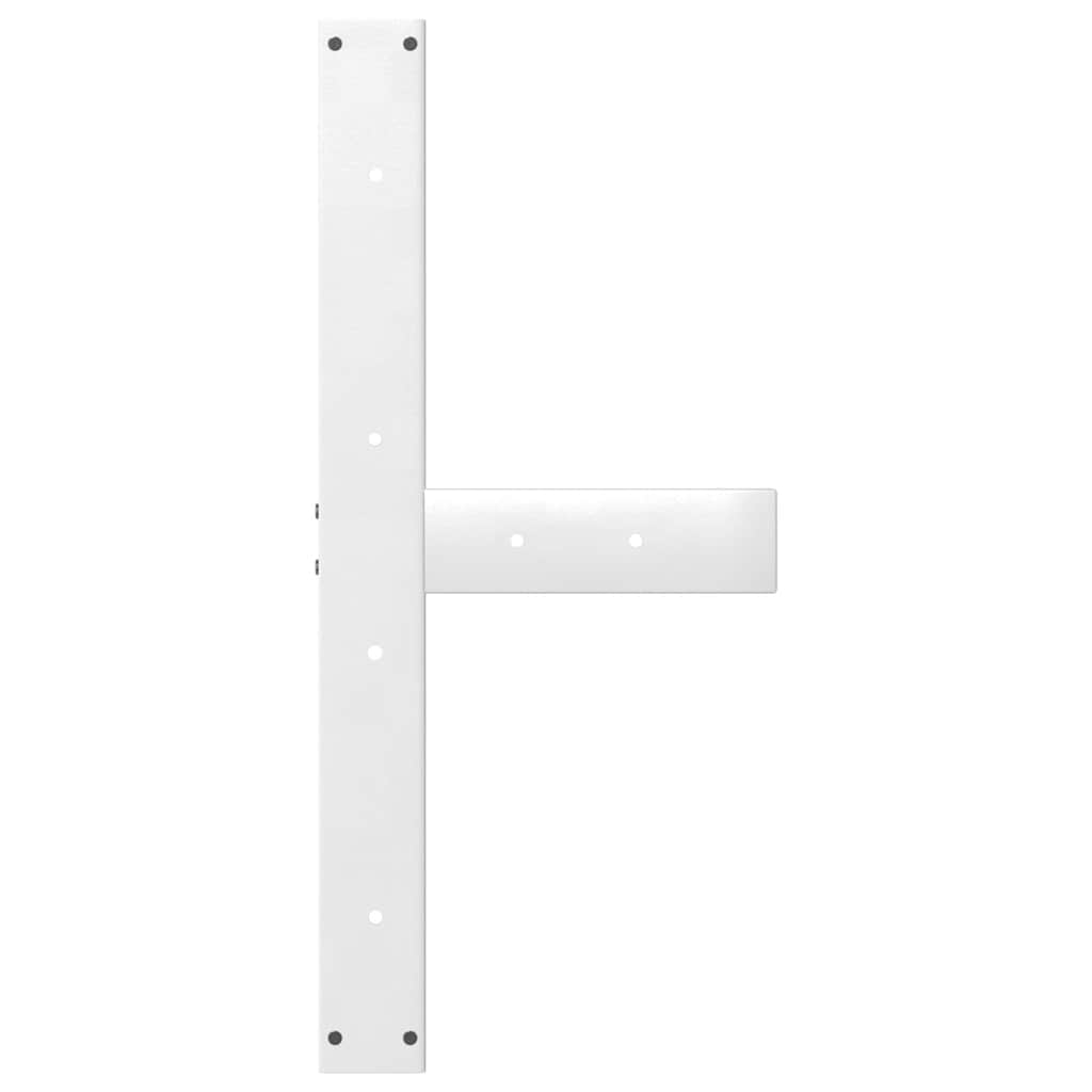 Valgomojo stalo kojelės, 2 vnt., baltos, 70x35x(72-73) cm, plienas, T formos