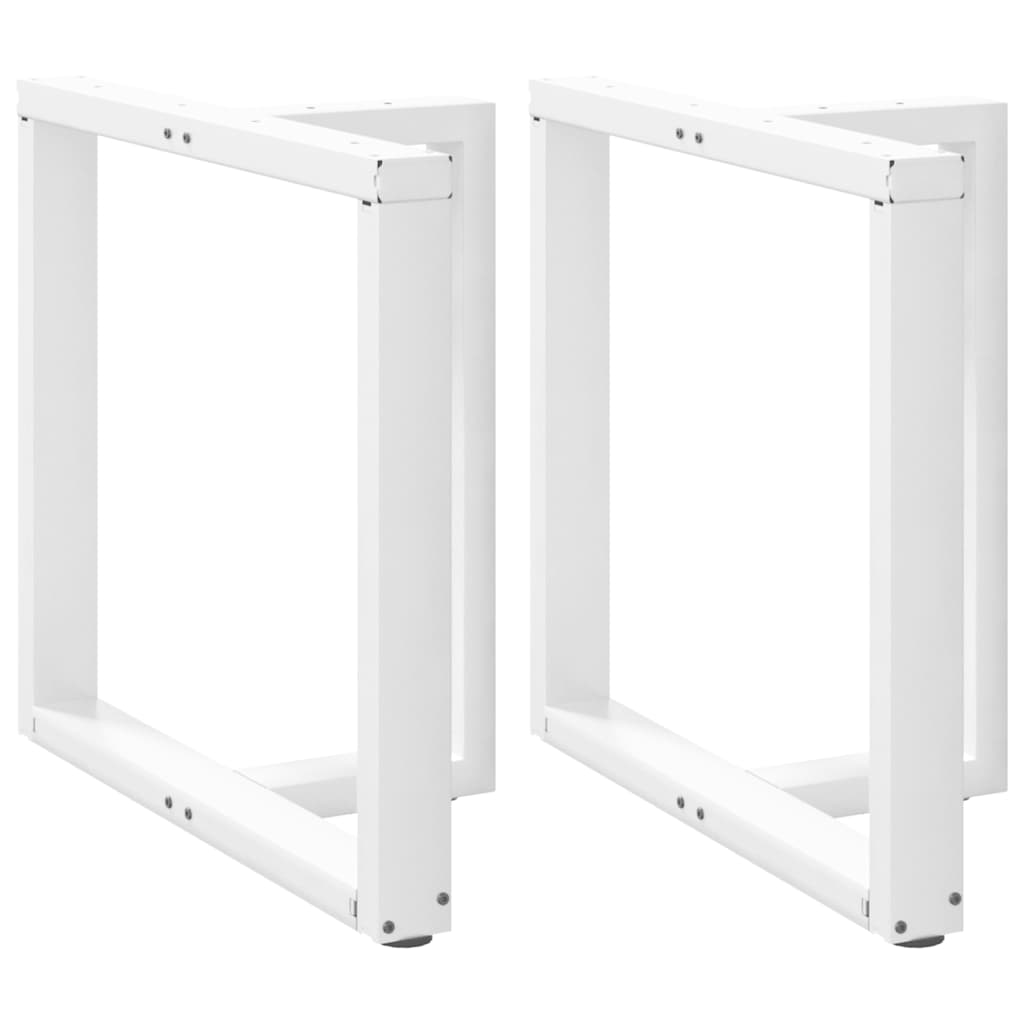 Valgomojo stalo kojelės, 2 vnt., baltos, 80x35x(72-73) cm, plienas, T formos