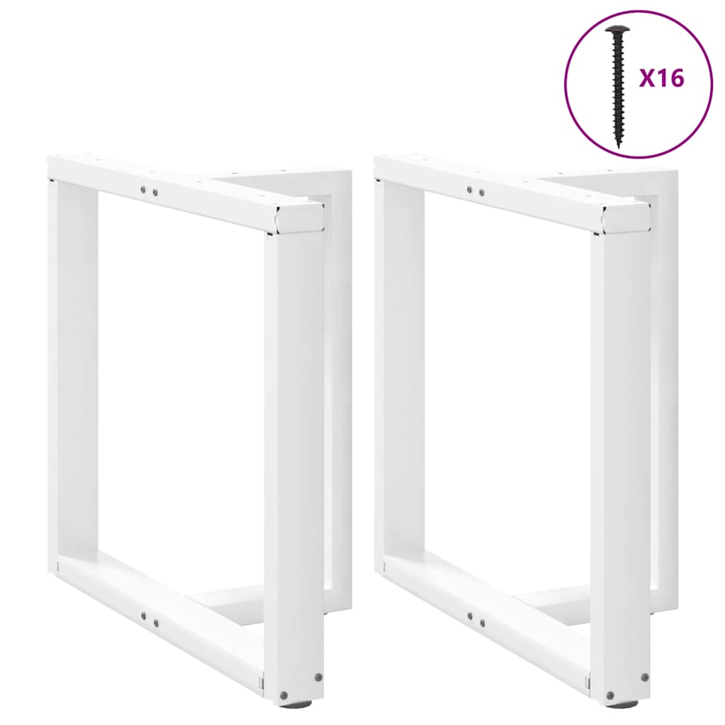 Valgomojo stalo kojelės, 2 vnt., baltos, 80x35x(72-73) cm, plienas, T formos