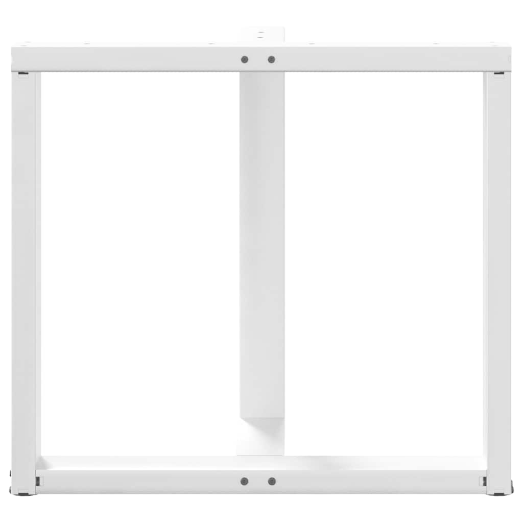 Valgomojo stalo kojelės, 2 vnt., baltos, 80x35x(72-73) cm, plienas, T formos