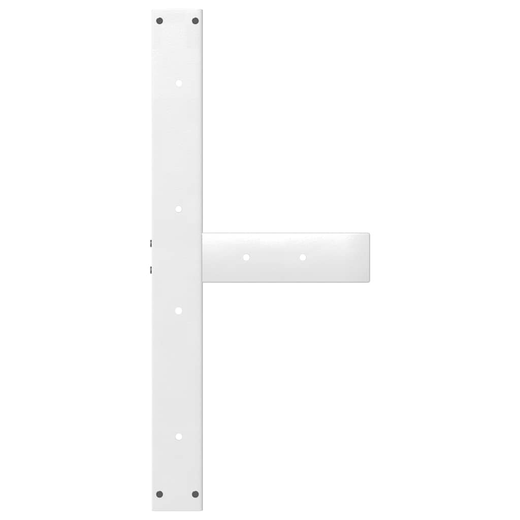 Valgomojo stalo kojelės, 2 vnt., baltos, 80x35x(72-73) cm, plienas, T formos