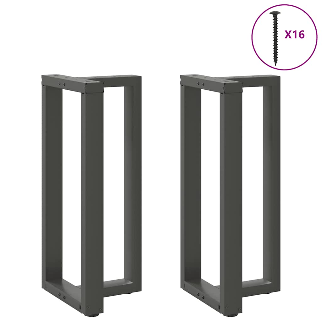 Baro stalo kojos, T formos, 2 vnt., antracito spalvos, 40x35x(90-91) cm, plienas