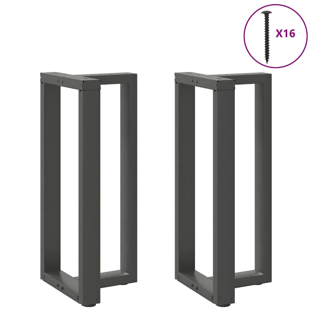 Bar table legs, T-shaped, 2 pcs, anthracite, 50x35x(90-91) cm, steel