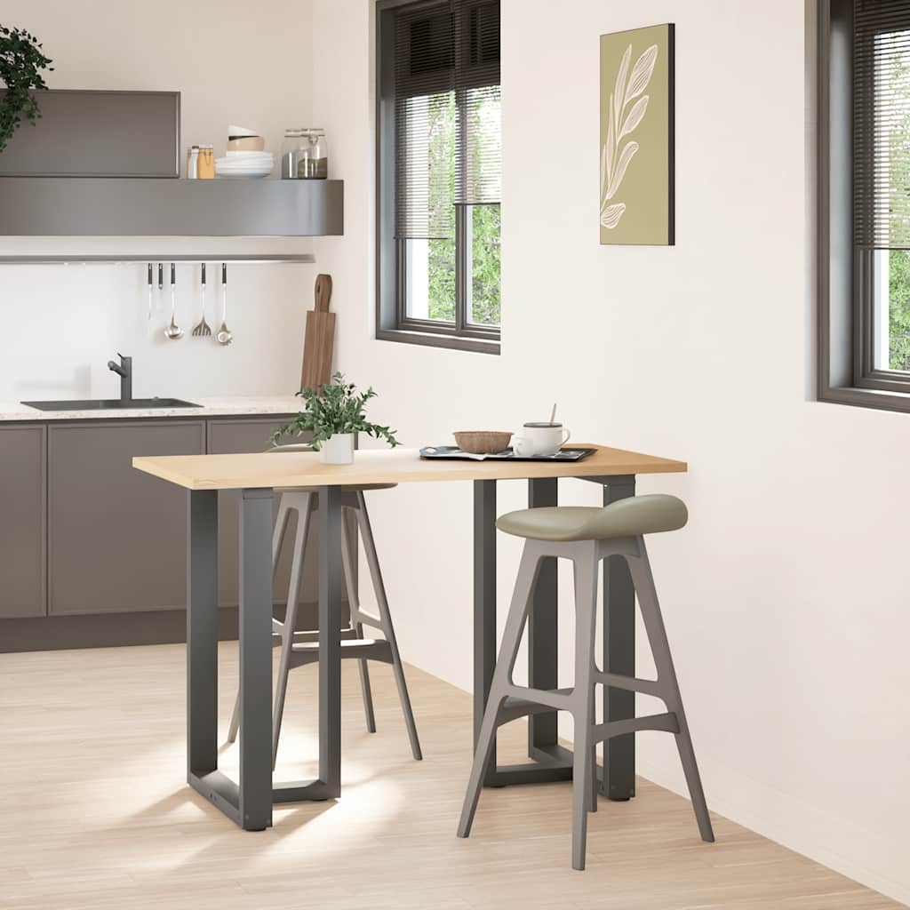Bar table legs, T-shaped, 2 pcs., anthracite, 60x35x(90-91) cm, steel