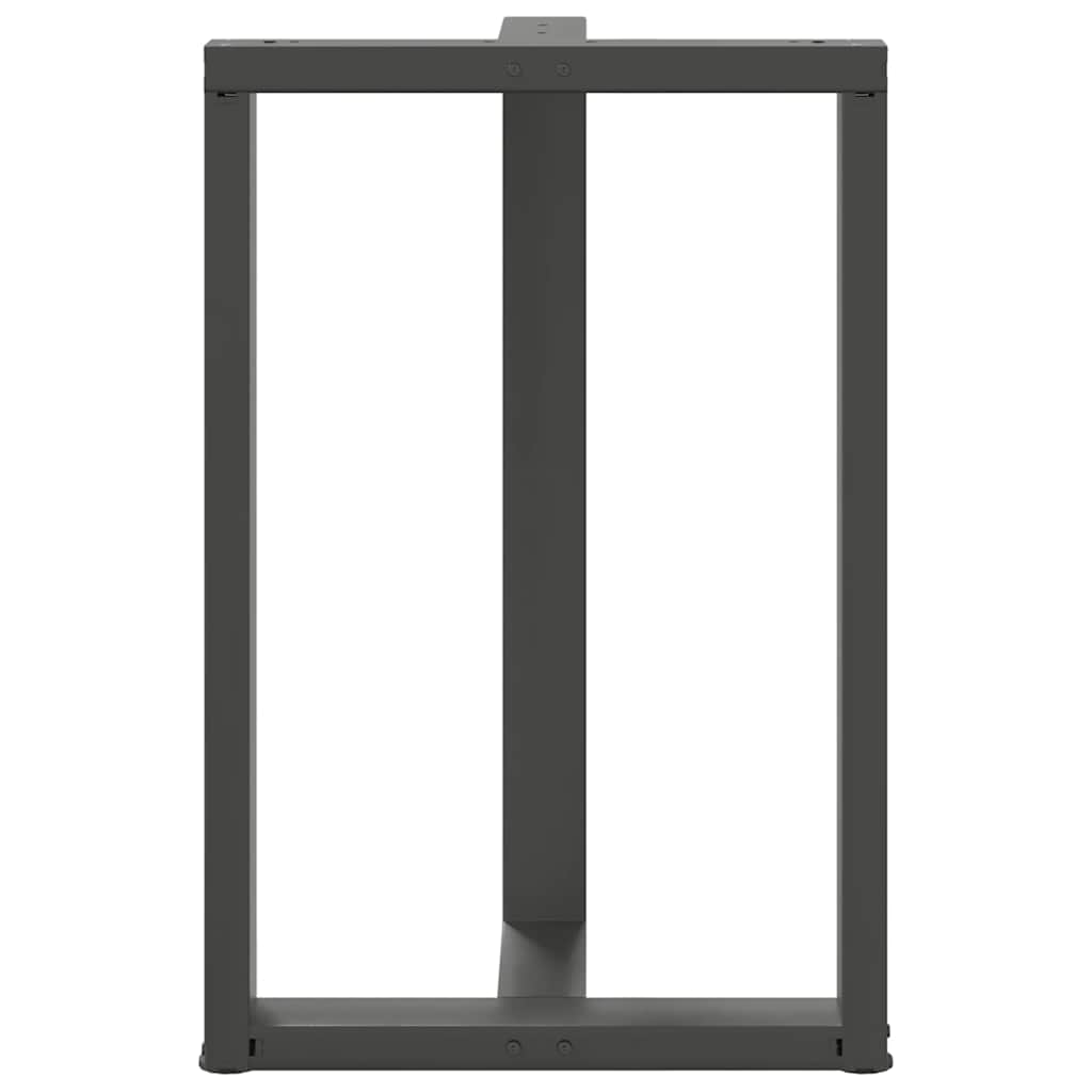 Bar table legs, T-shaped, 2 pcs., anthracite, 60x35x(90-91) cm, steel