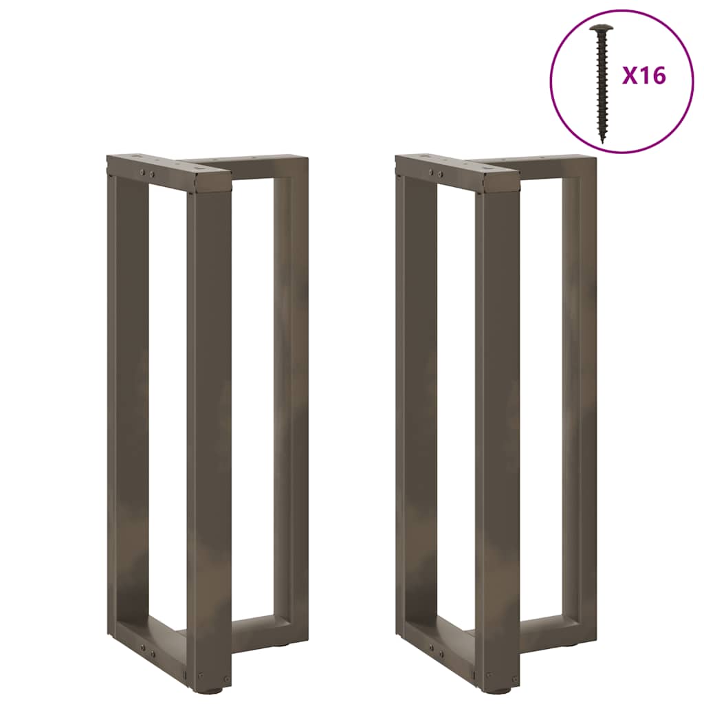 Bar table legs, T-shaped, 2 pcs, black, 50x35x(100-101) cm, steel