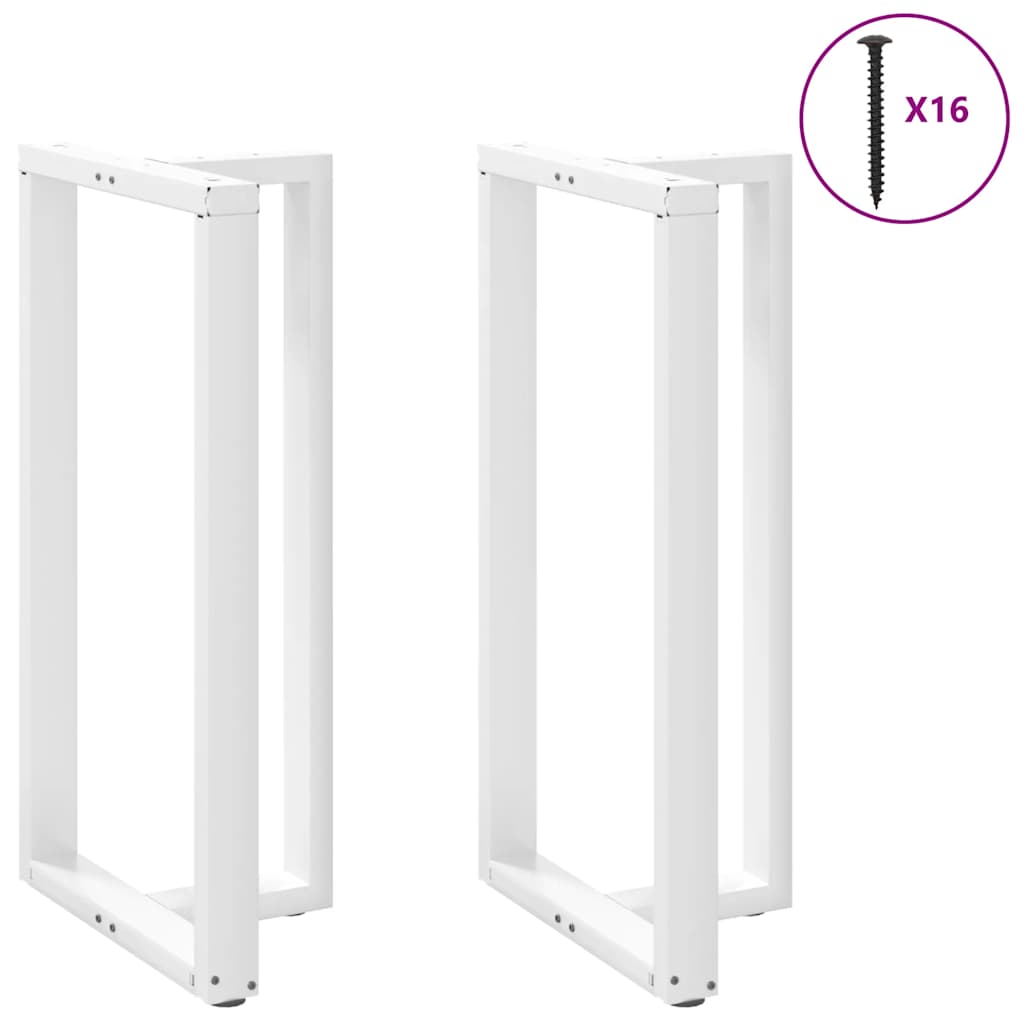 Bar table legs, T-shaped, 2 pcs., white, 60x35x(110-111) cm, steel