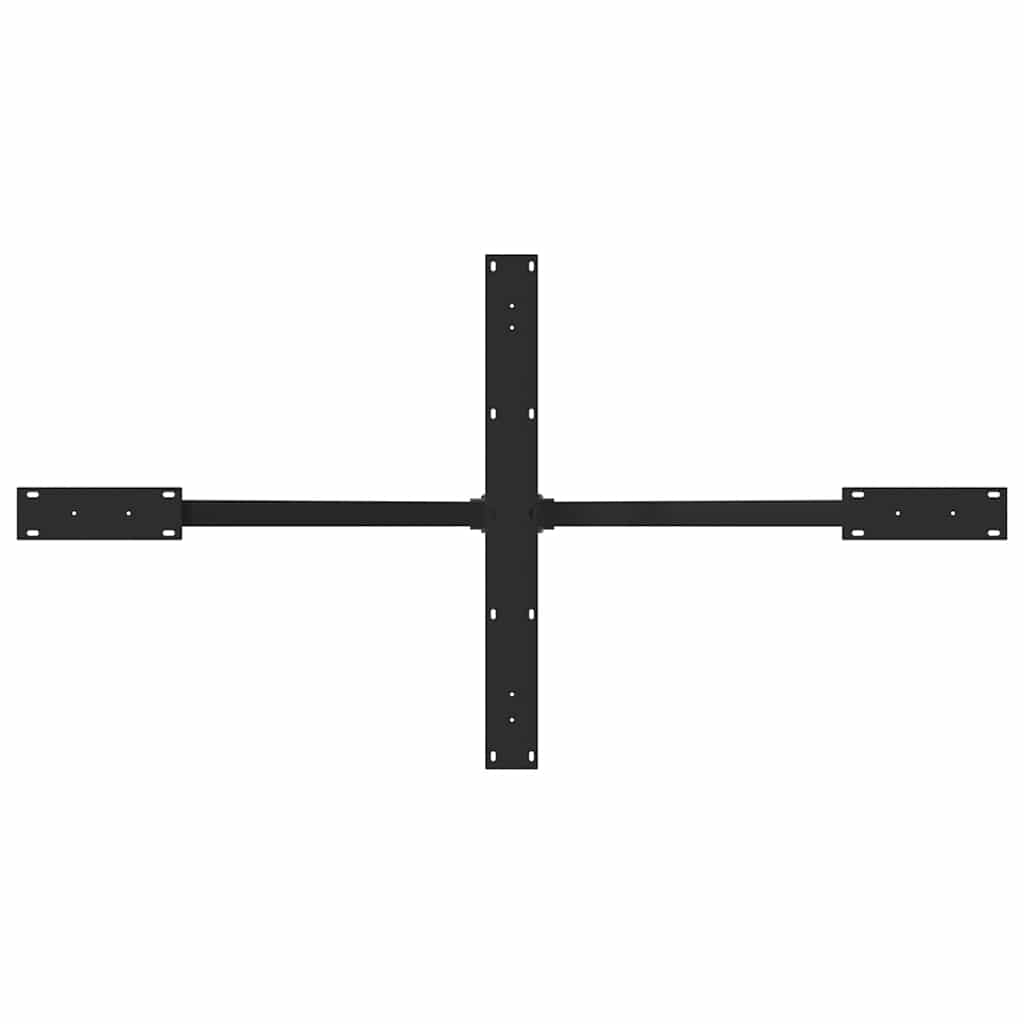 Valgomojo stalo koja, voro formos, juoda, 150x78x(72-73) cm, plienas
