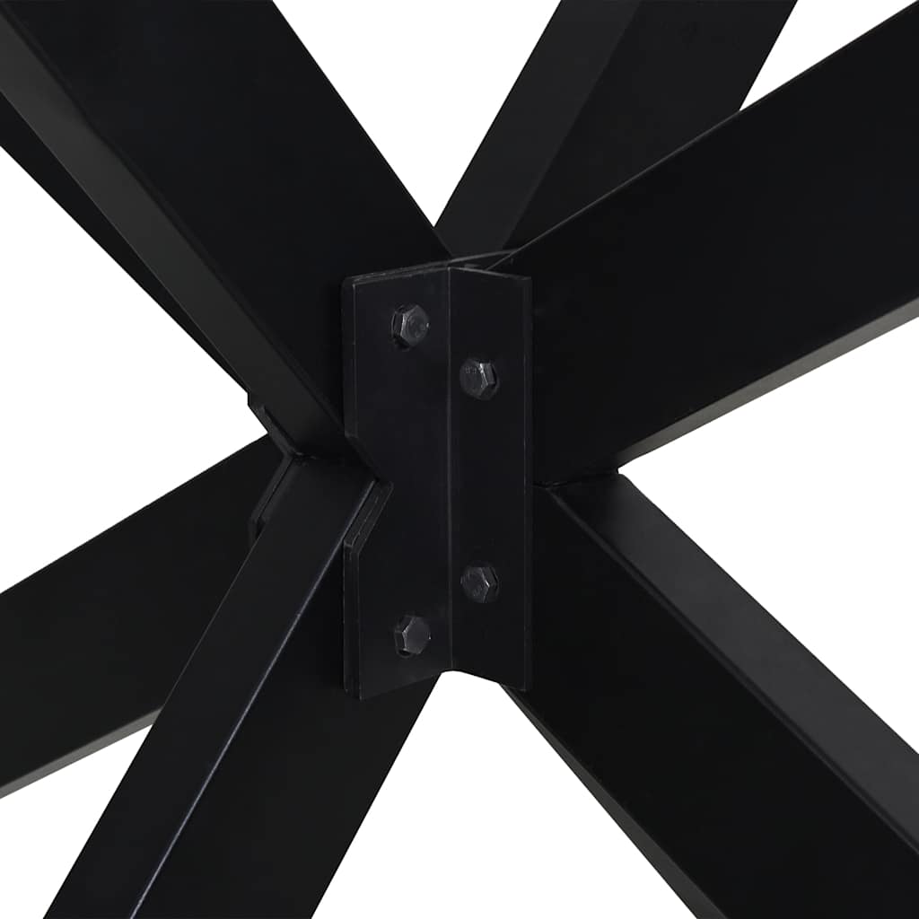 Valgomojo stalo koja, voro formos, juoda, 150x78x(72-73) cm, plienas