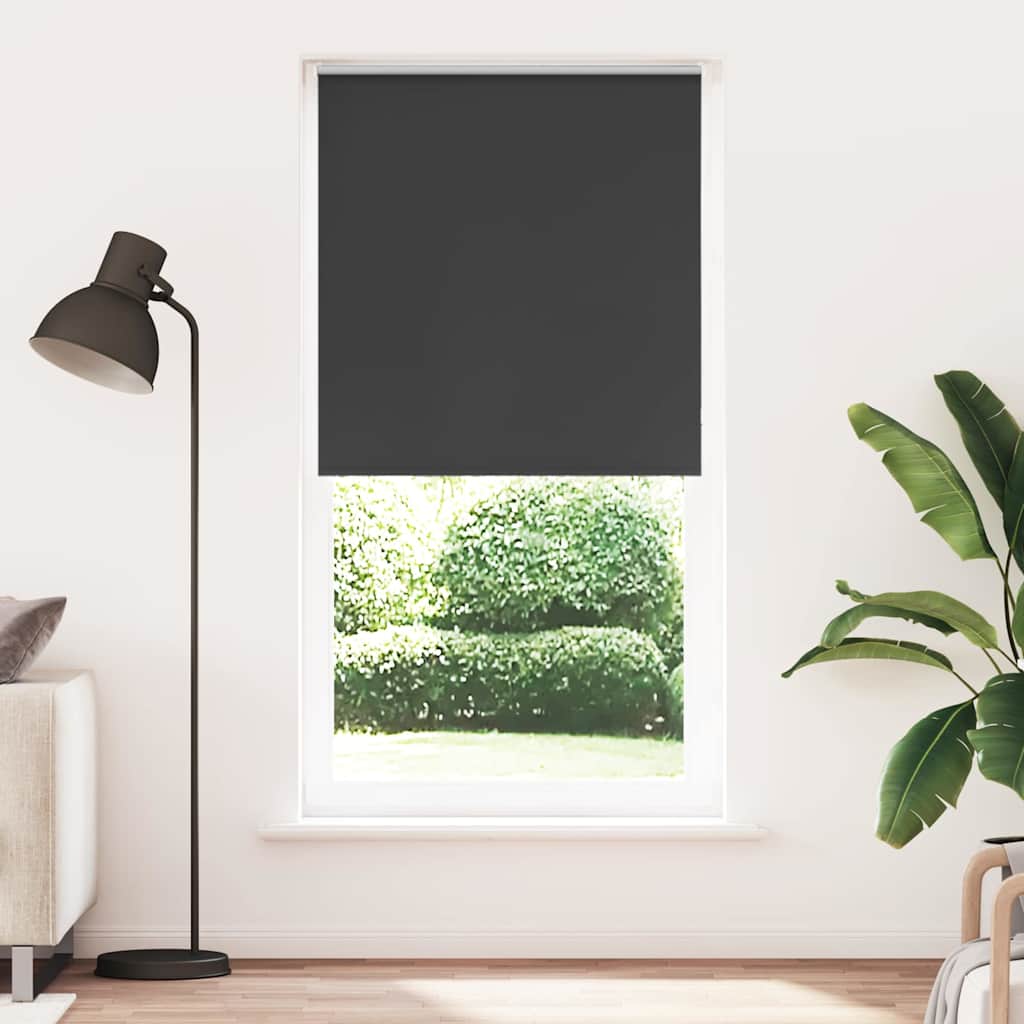 black roller blind 90x210 cm fabric width 85.7 cm polyester