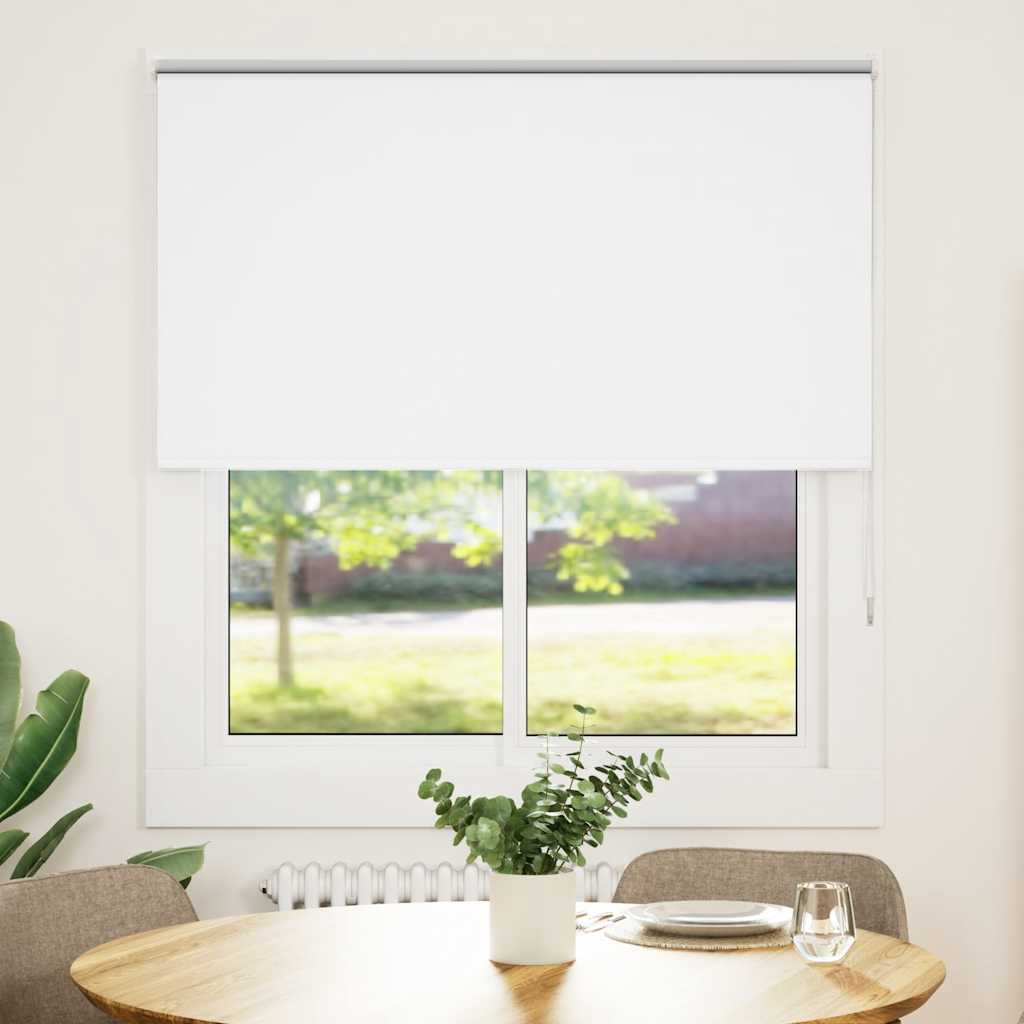 balts rullīšu aizkars 140x130 cm, auduma platums 136,6 cm