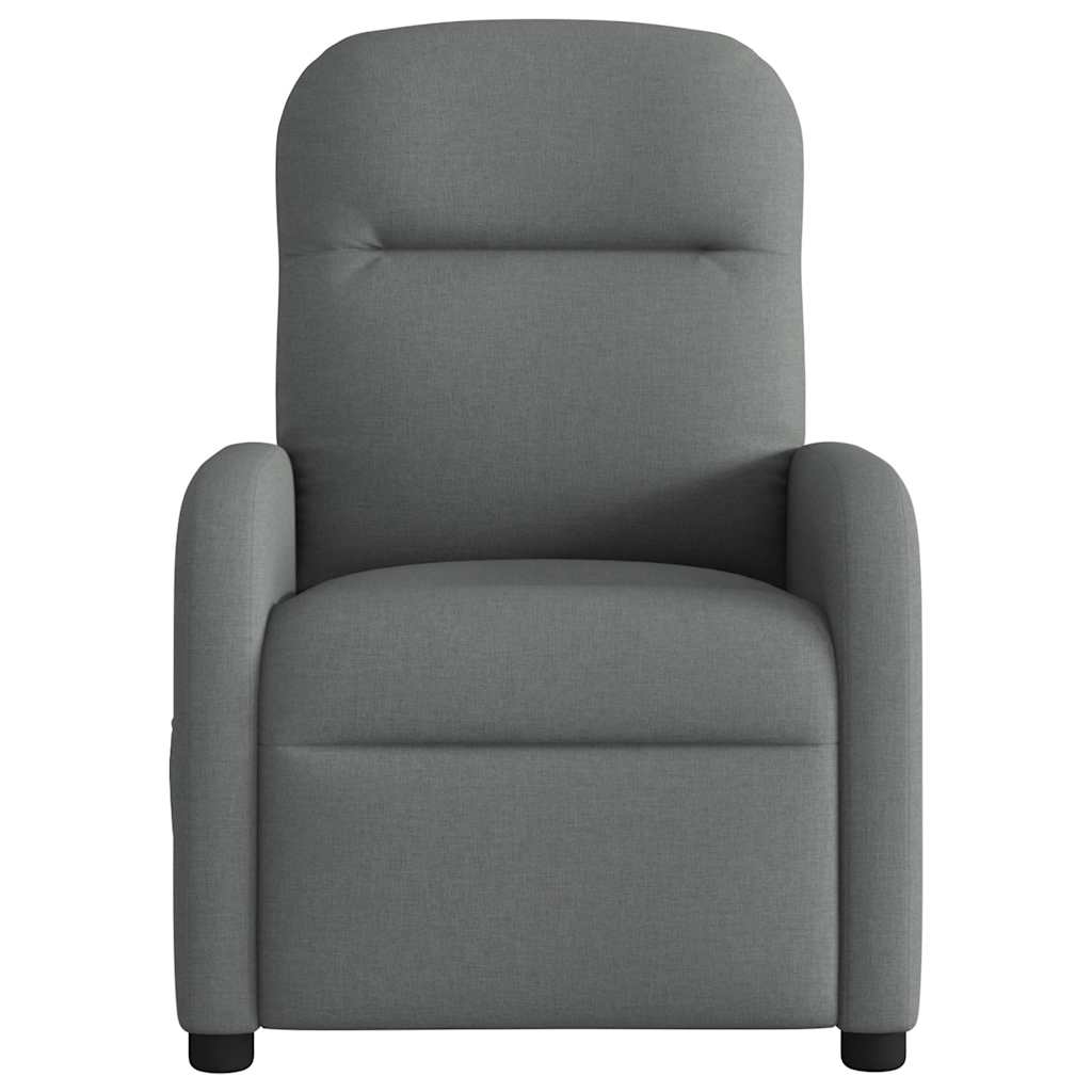 Reclining armchair, dark grey, fabric