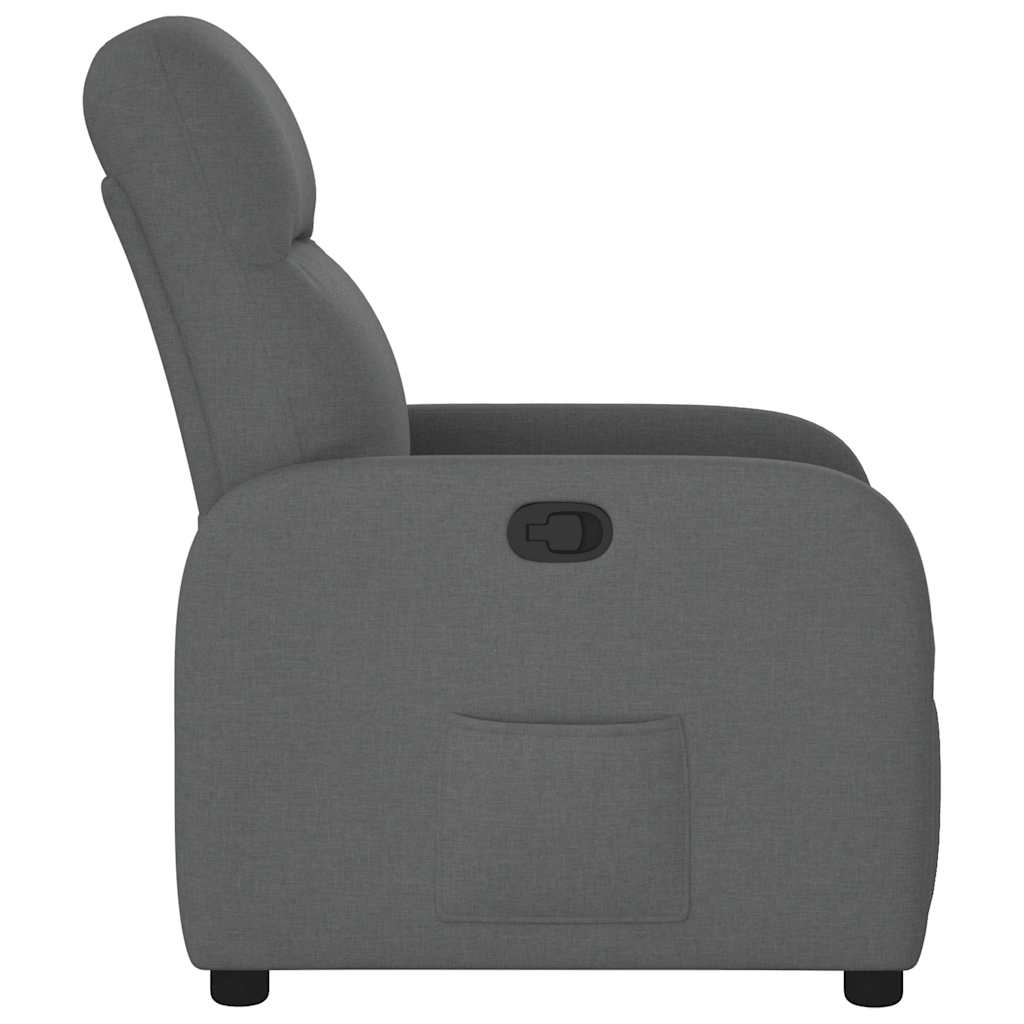 Reclining armchair, dark grey, fabric