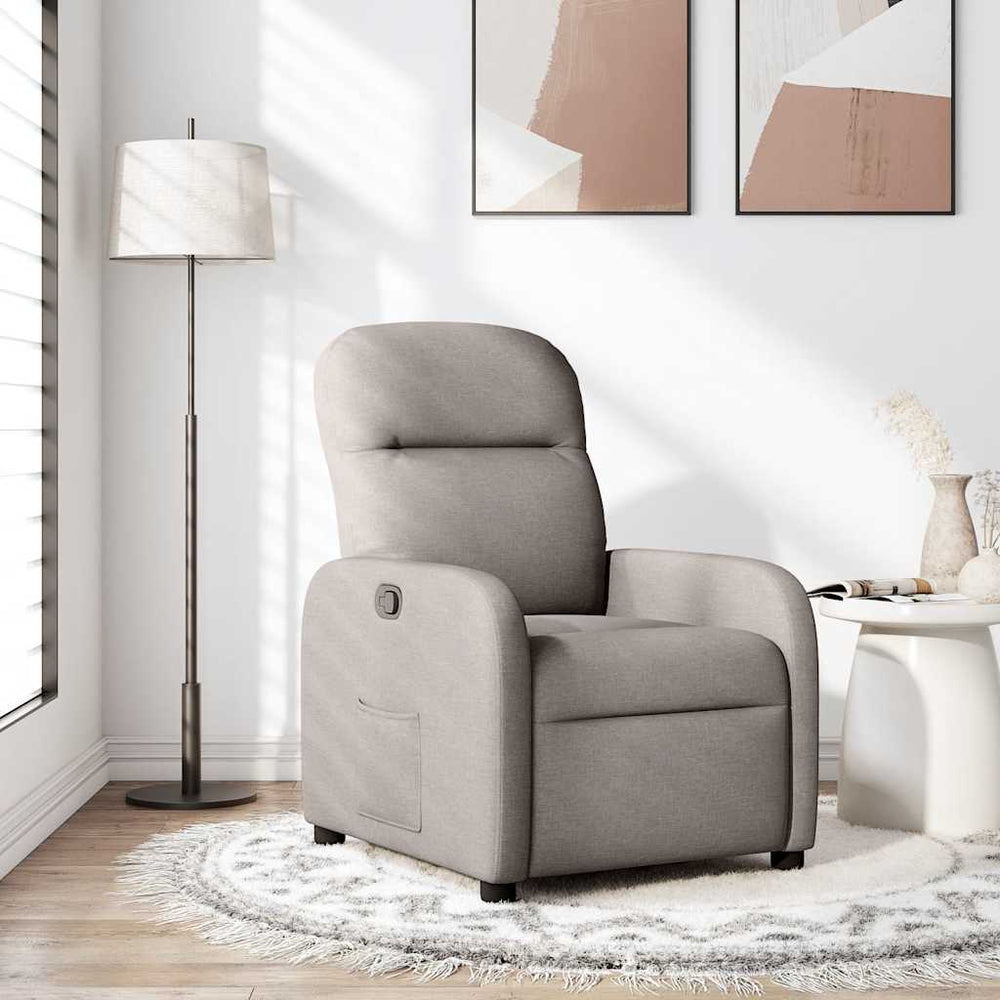 Recliner, taupe, fabric