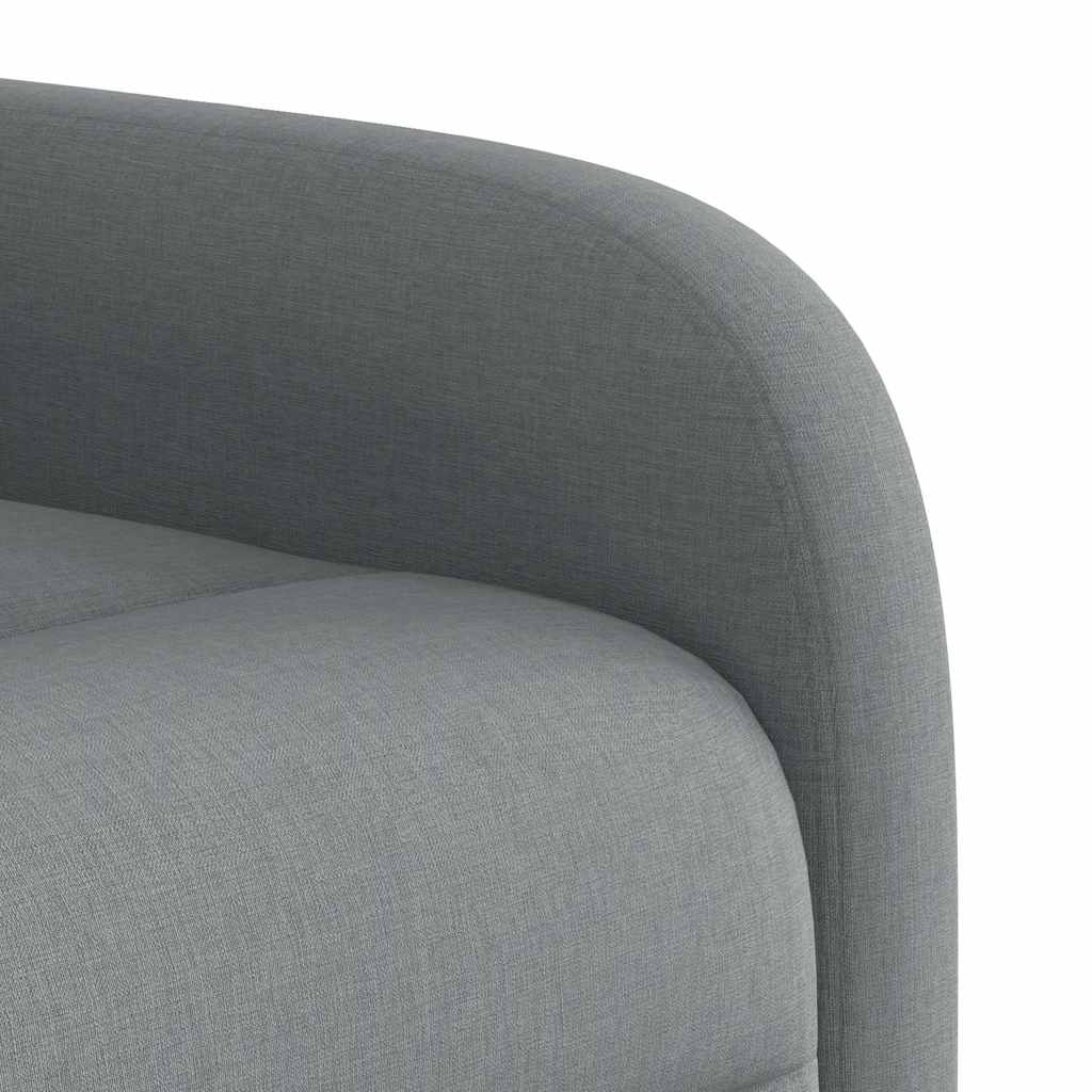Reclining massage chair, light grey, fabric
