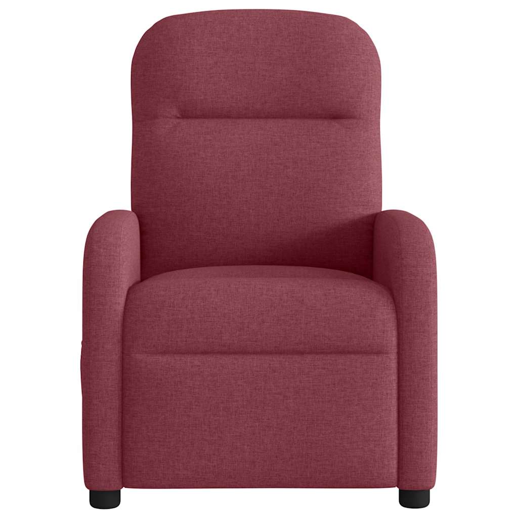 Reclining massage chair, red wine color, fabric