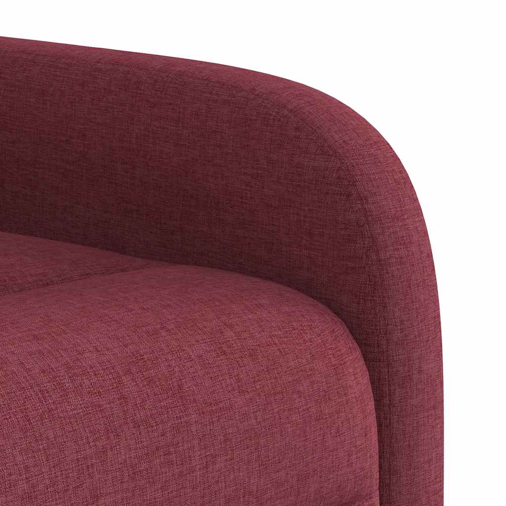 Reclining massage chair, red wine color, fabric