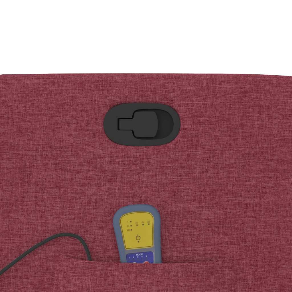 Reclining massage chair, red wine color, fabric