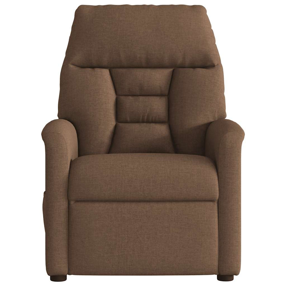 Reclining armchair, brown, fabric