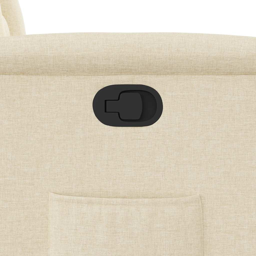 Recliner armchair, cream-colored, fabric