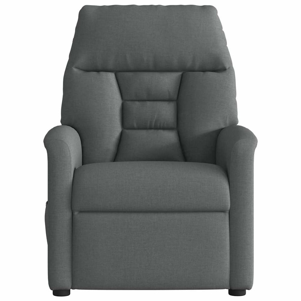 Reclining massage chair, dark grey, fabric