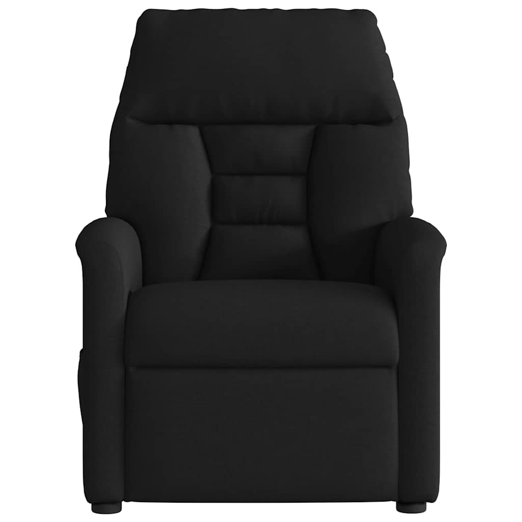 Reclining massage chair, black, fabric