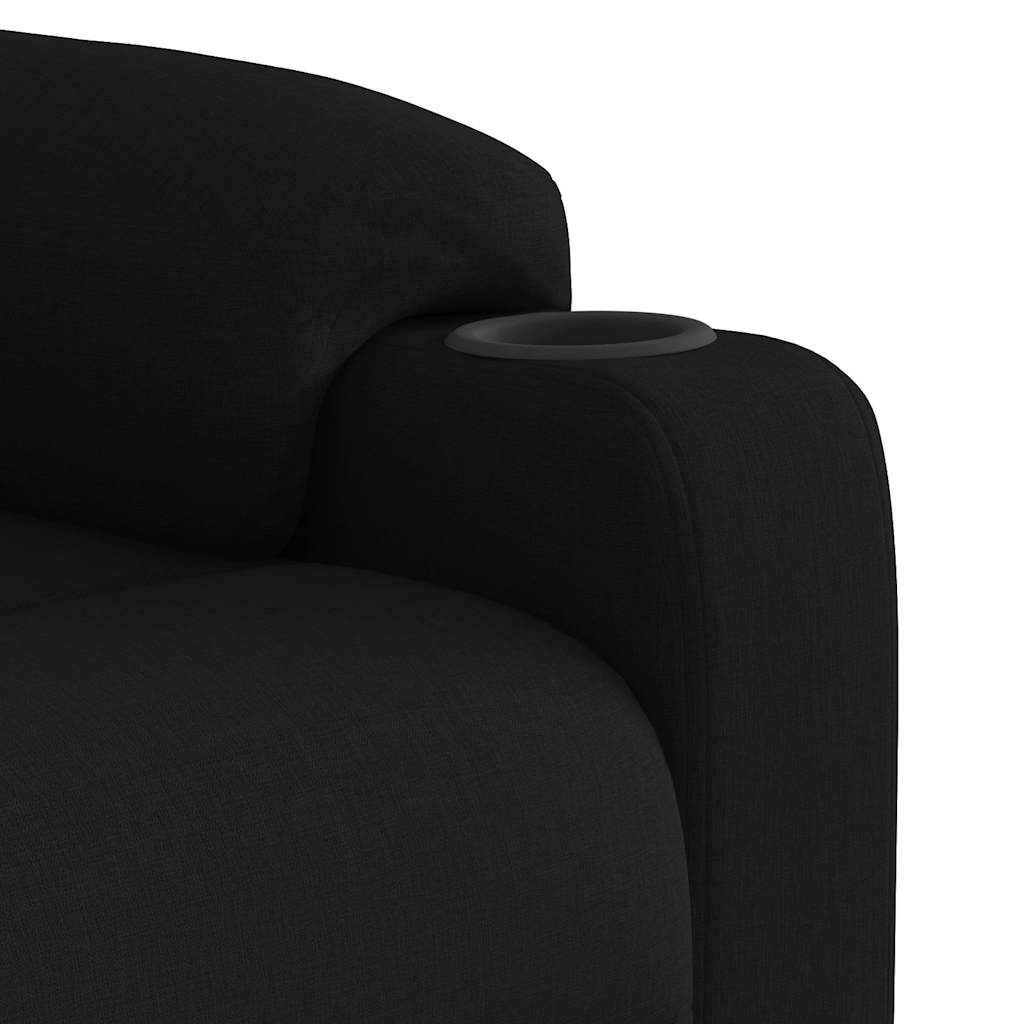 Reclining massage chair, black, fabric