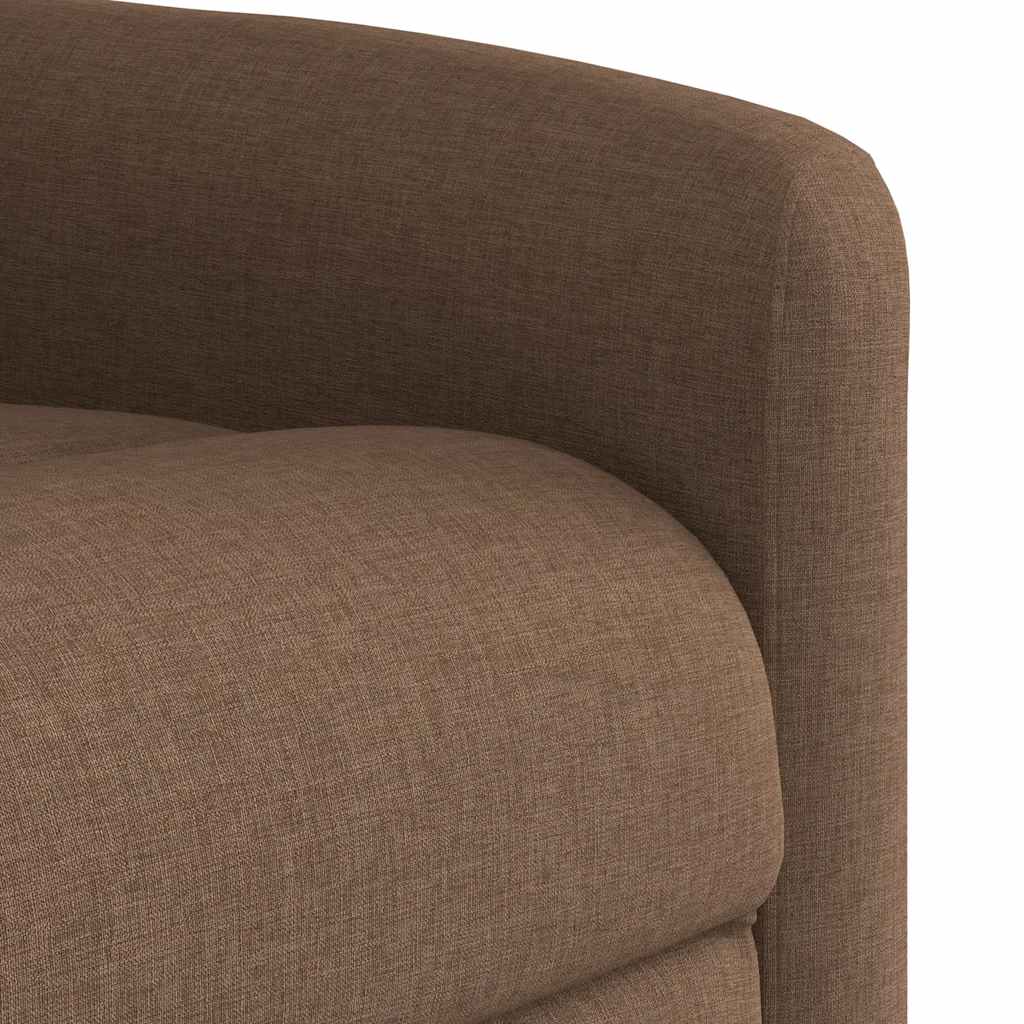 Reclining massage armchair, brown, fabric