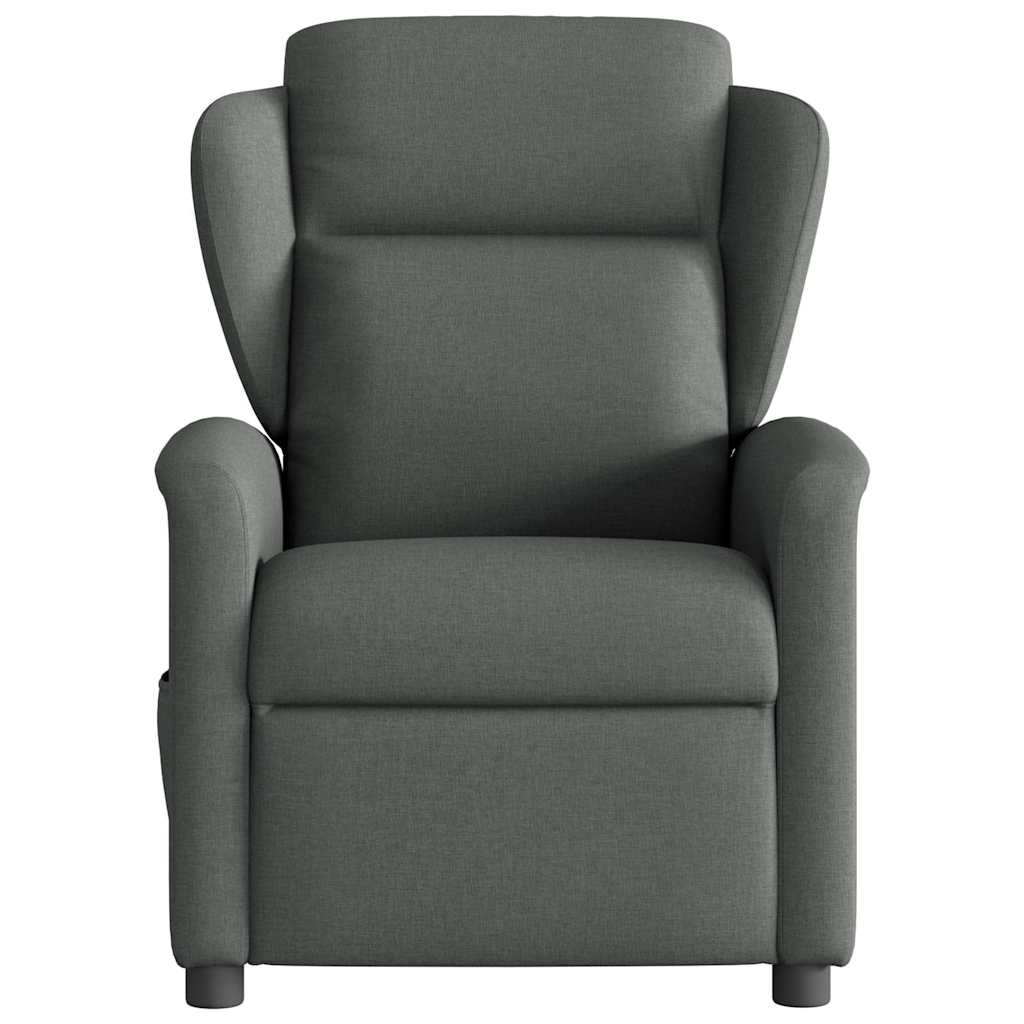 Reclining armchair, dark grey, fabric
