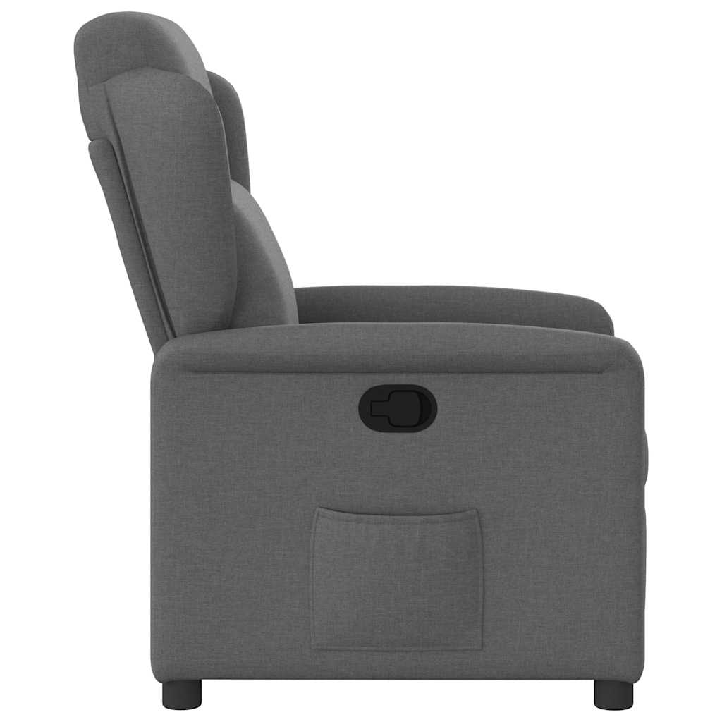 Reclining armchair, dark grey, fabric