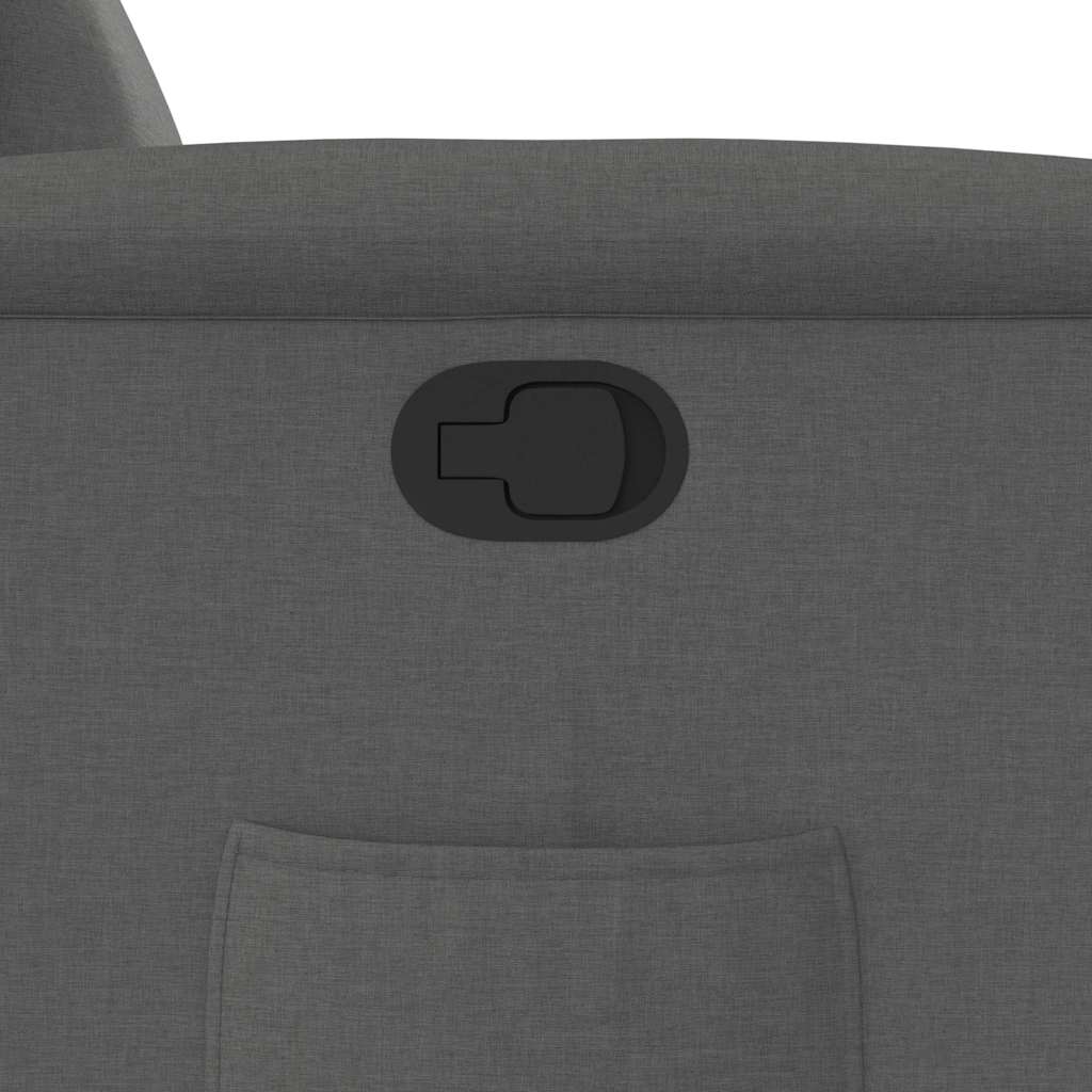Reclining armchair, dark grey, fabric