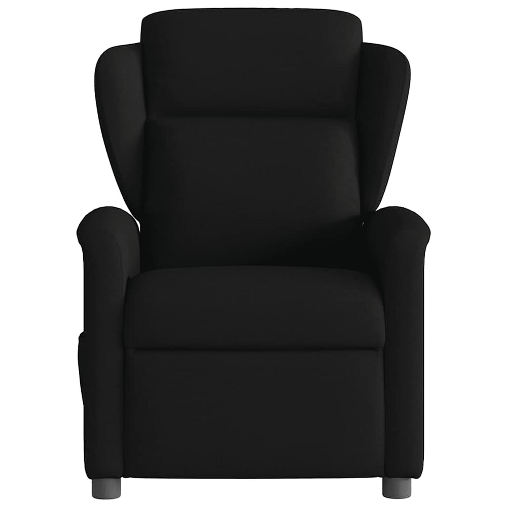 Recliner, black, fabric