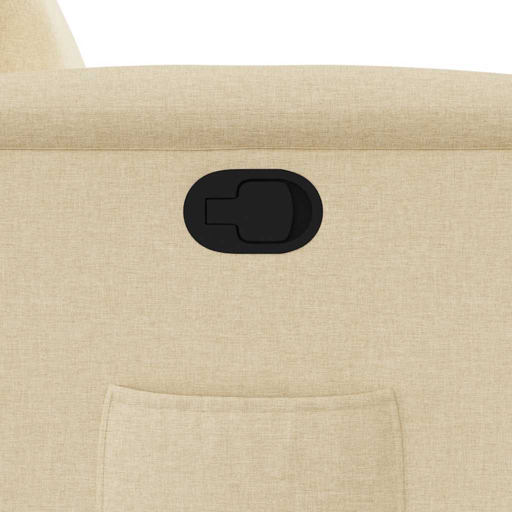 Recliner armchair, cream-colored, fabric