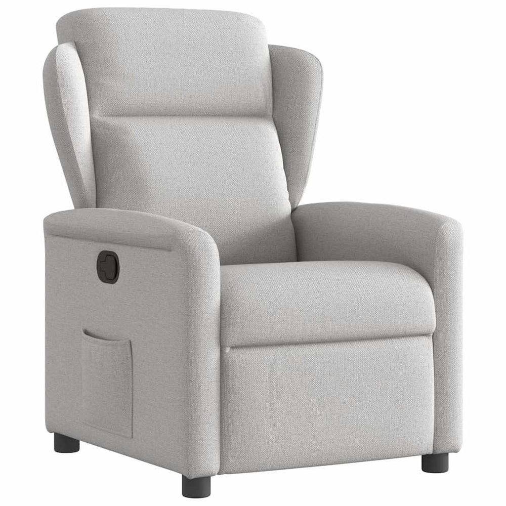 Recliner armchair, grey, fabric