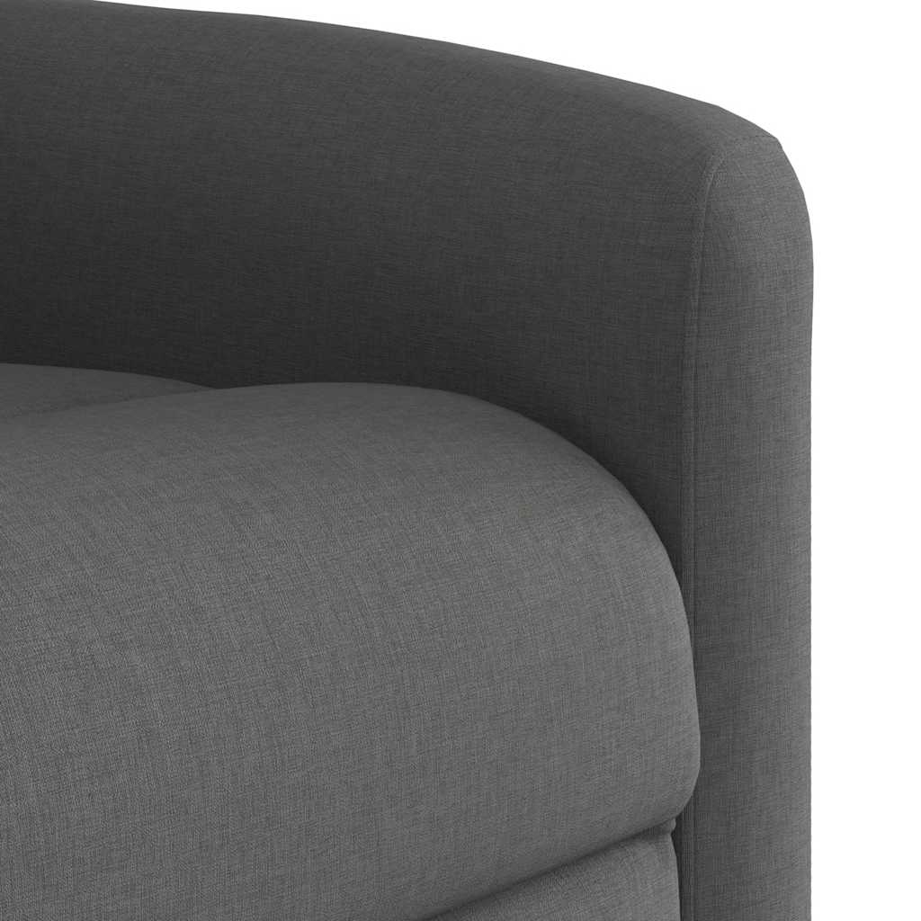 Reclining massage armchair, dark grey, fabric