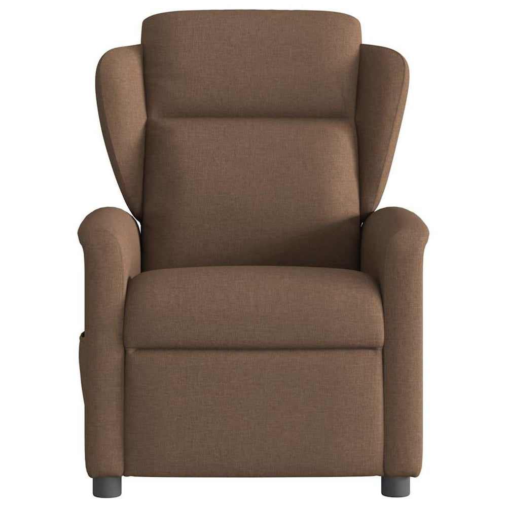 Reclining massage chair, brown, fabric