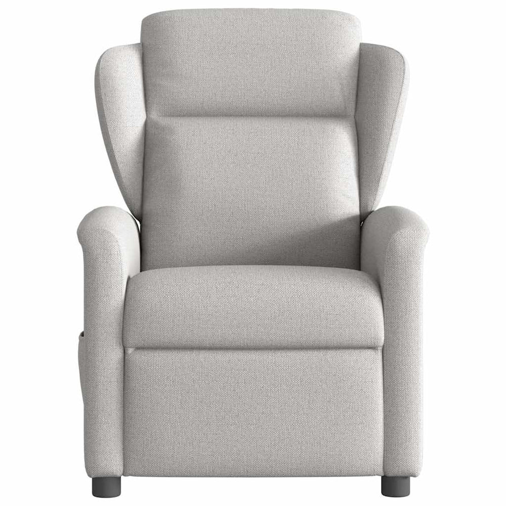 Reclining massage chair, grey, fabric